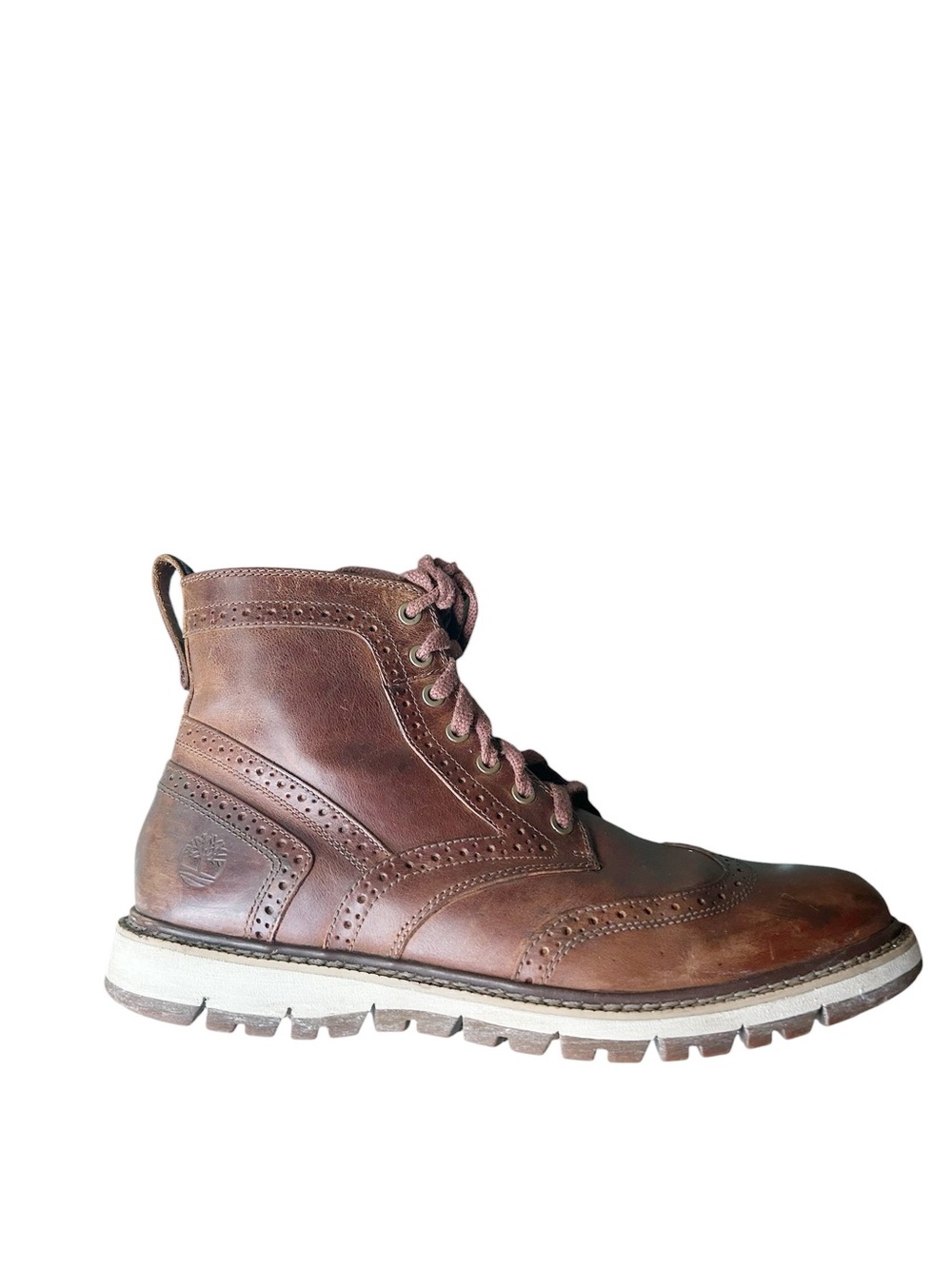 TIMBERLAND Britton Hill Boot Mens 10 Brown Leather Wingtip Oxford Waterproof RE
